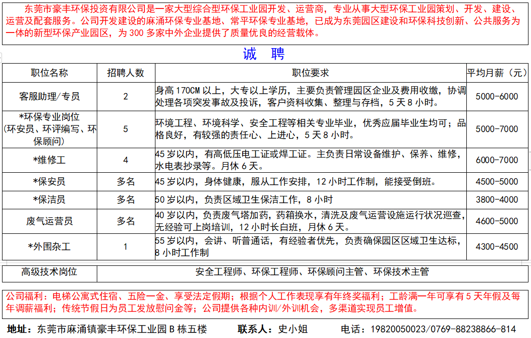 关于获嘉南环最新招聘信息的详细资讯